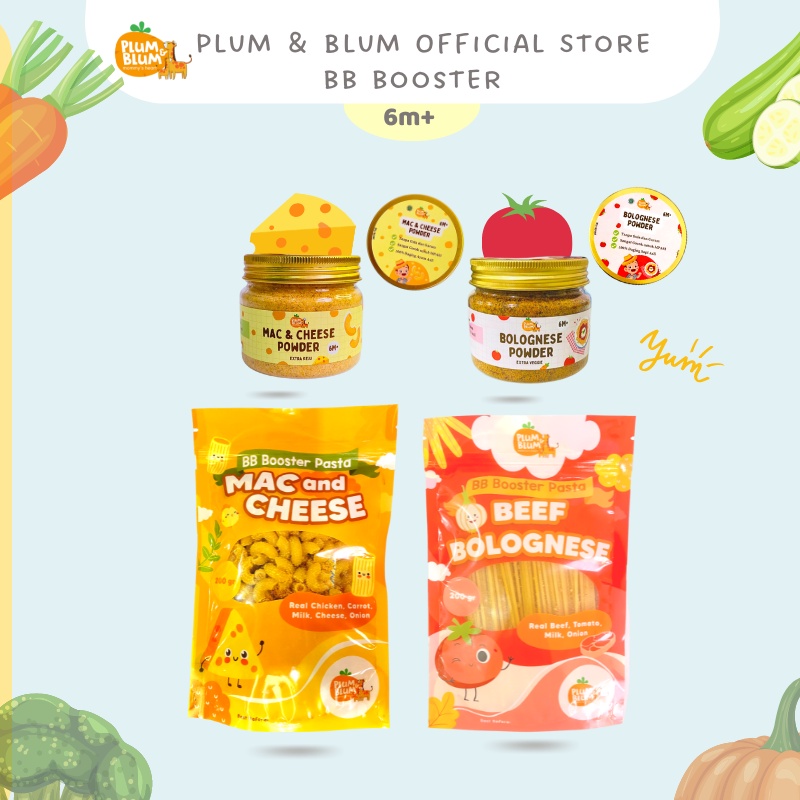 Plum & Blum Saus Pasta Bubuk Mpasi Beef Bolognese Mac And Cheese No MSG - 80 gram