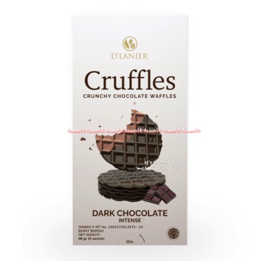 D'lanier Cruffles Crunchy 66gr Chocolate Waffles Salted Caramel Chocolate Dark Milk Caffe Latte Biskuit Wafel Krim Coklat Dlanier Krafel Crufles Kraffel