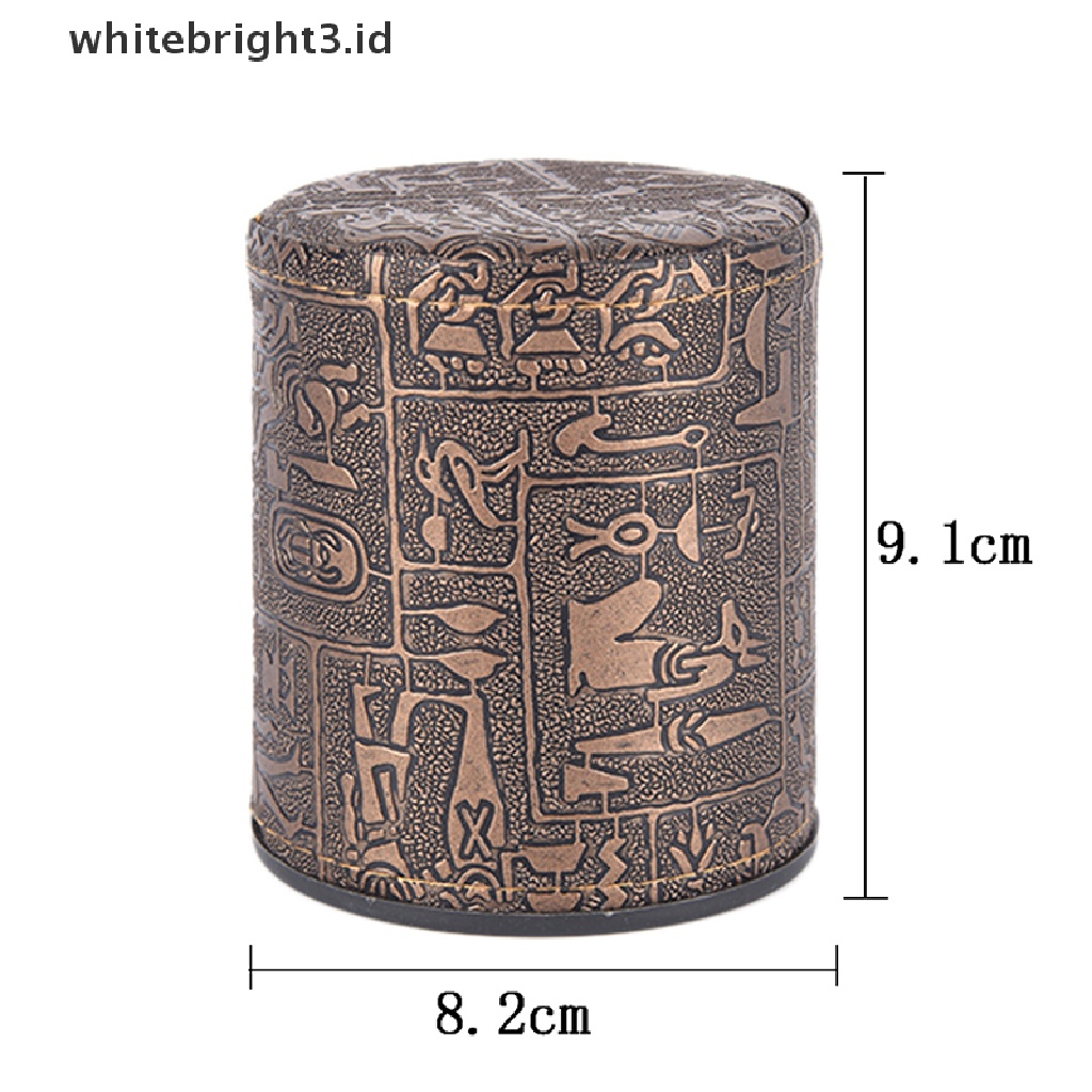 (whitebright3.id) 1pc Gelas Dadu Bahan Kulit PU Warna Coklat Ukuran 82x82 X 91mm