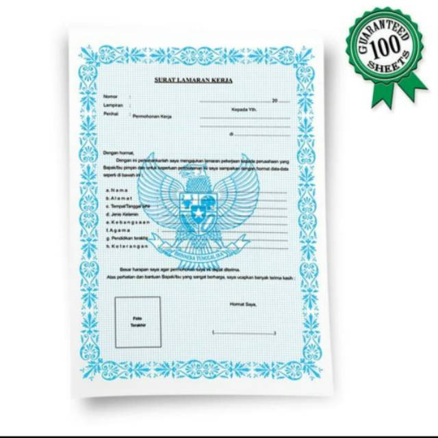 

Blanko Surat Lamaran Kerja (100 lbr)
