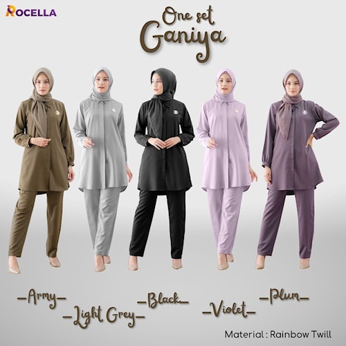 Rocella Ganiya Setelan Tunik Dan Celana Stelan Tunik Celana Panjang One Set Tunik Dan Celana Setelan
