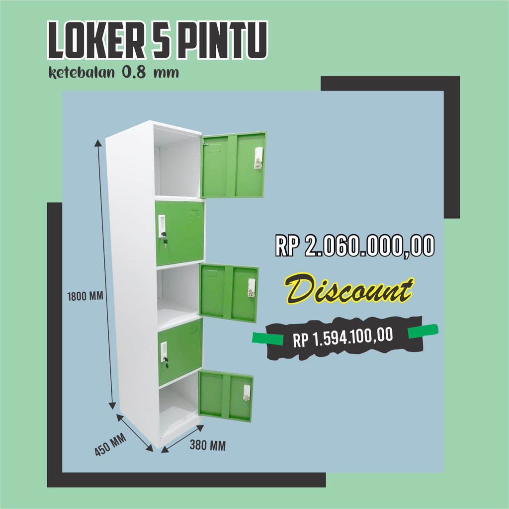 loker 5 pintu plat besi furniture best seller