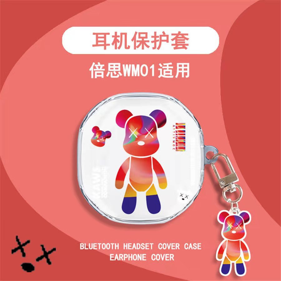 Baseus WM01 Soft Case TPU Transparan Anti Jatuh Motif Kartun Lucu Cover Proteksi Earphone Bluetooth