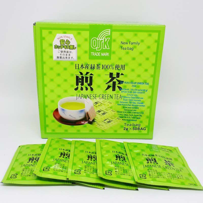 GREEN TEA JEPANG OSK TEH HIJAU JEPANG ASLI 1 BOX ISI 50 SACHET