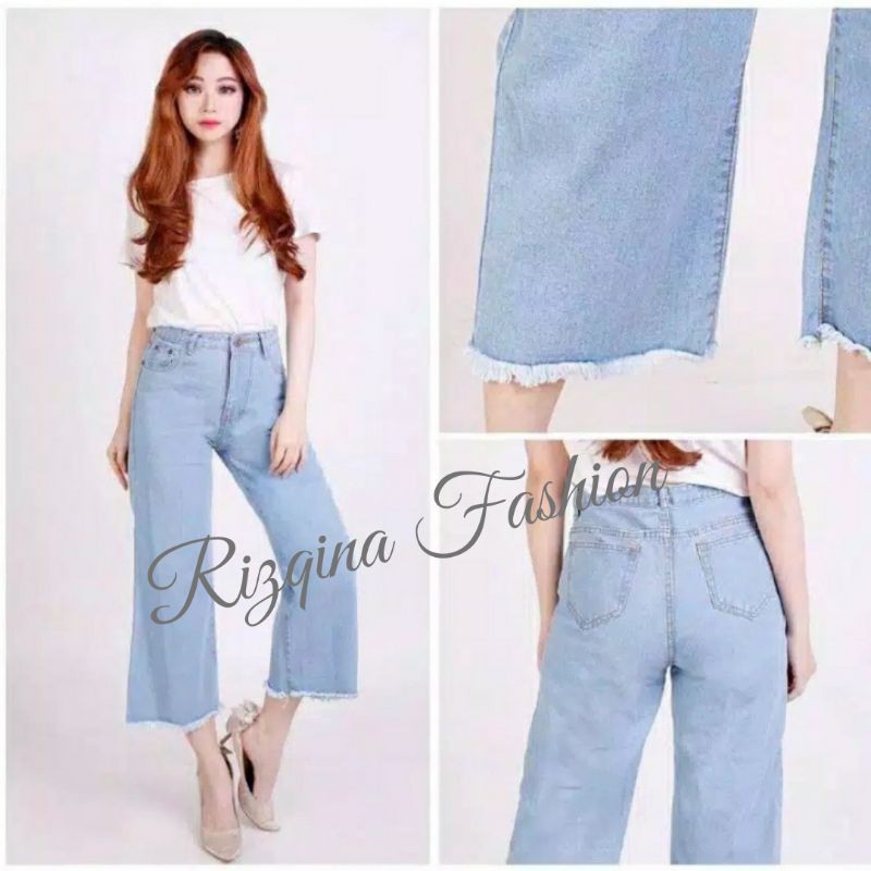Celana Kulot jeans wanita HIGHT WAIST Premium SIZE 27-30 | Celana jean fashion | Kulot jeans cewek