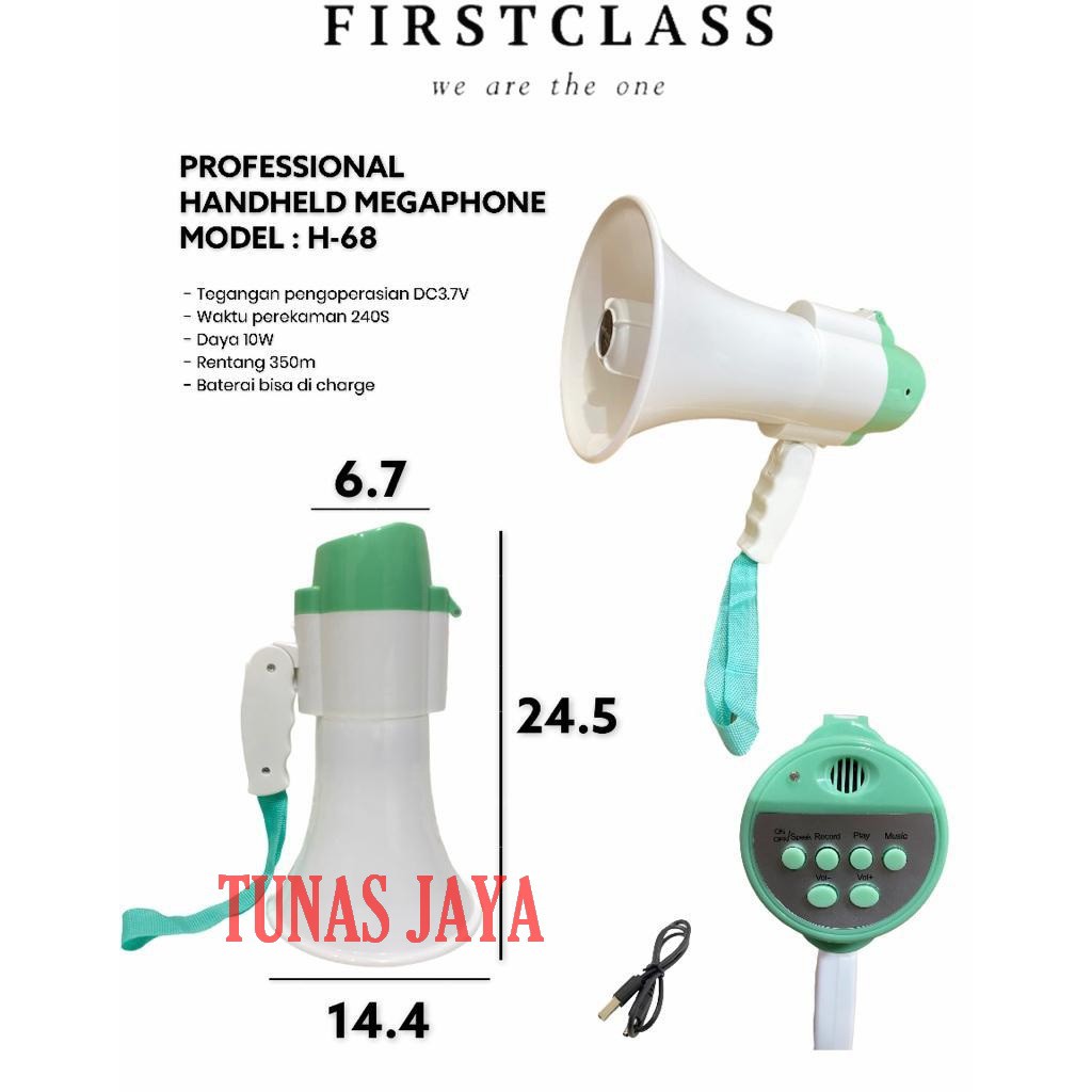 Megaphone Pengeras Suara Firstclass H-68 Speaker corong