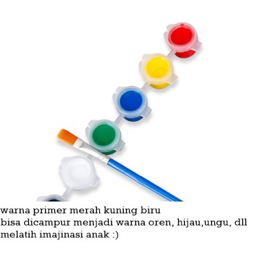 [ORGM] Alat melukis Cat Set Cat Akrilik warna primer 6 warna + kuas