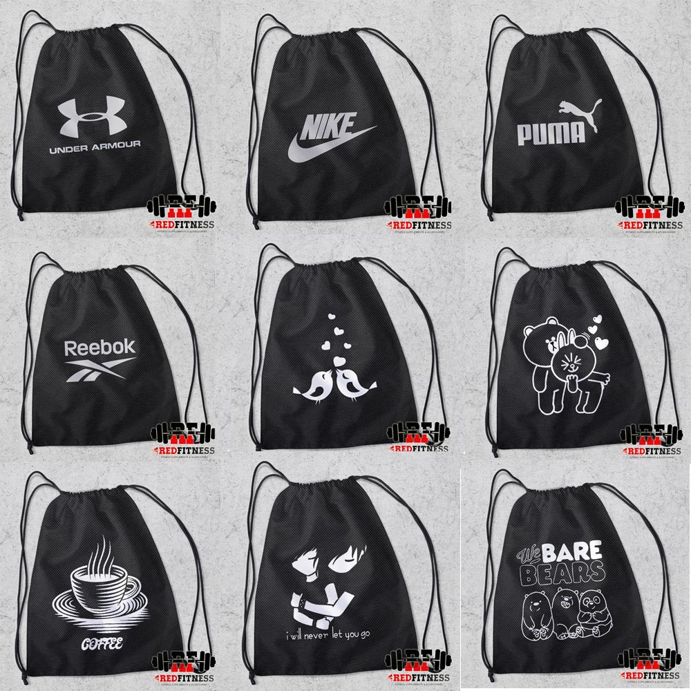 Tas Serut String Bag Drawstring / GymSack Olahraga Gym Fitness Basket Renang Lari Running Futsal Fashion Senam Sekolah Cowok Cewek