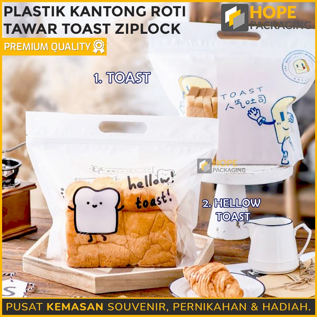 [ ISI 5 PCS ] Plastik Ziplock Transparant / Kantong Plastik Roti Tawar / Toast Kemasan Plastik Roti Zipper