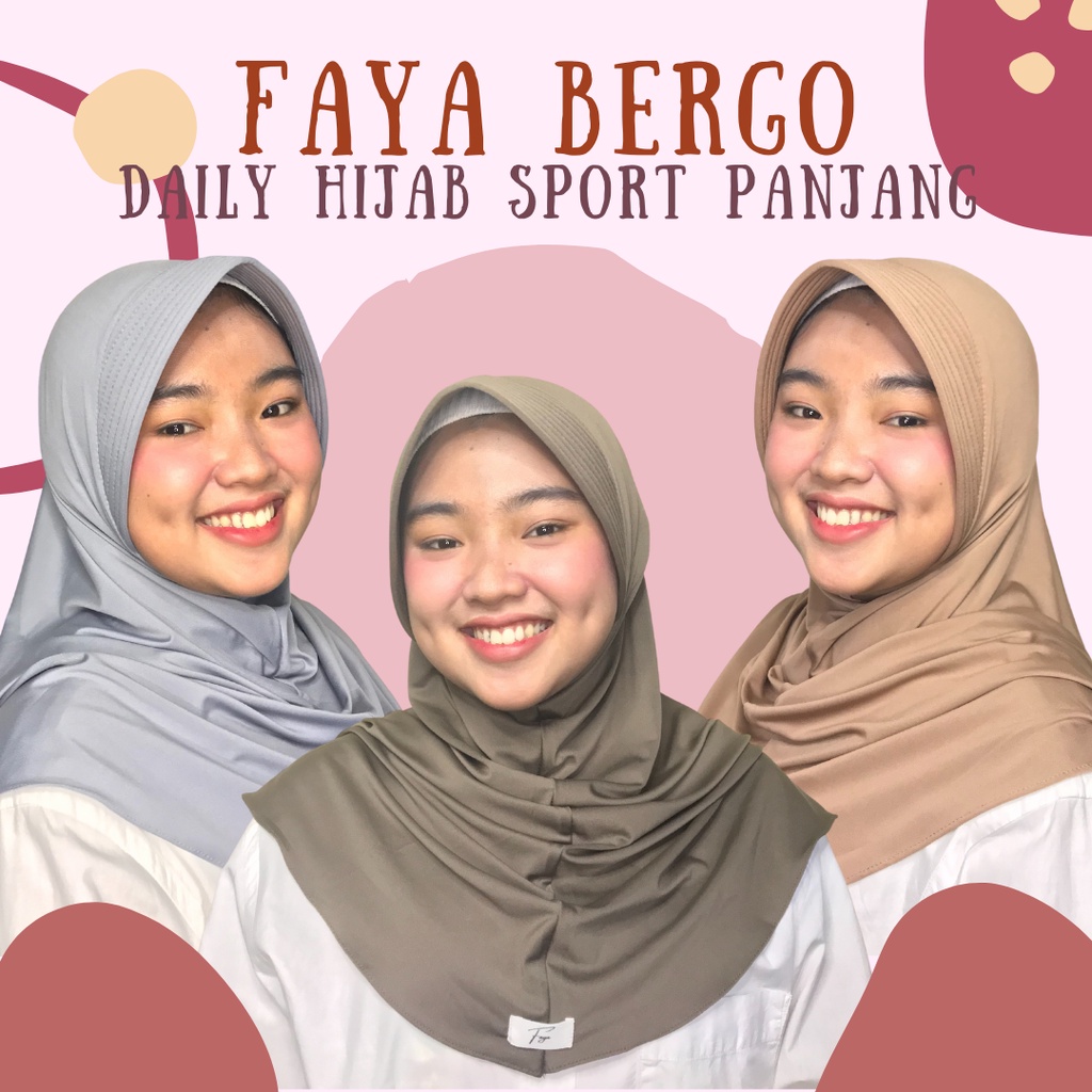 Jual Faya Bergo - Hijab Sport - Hijab Jersey - Hijab Instan Menutup