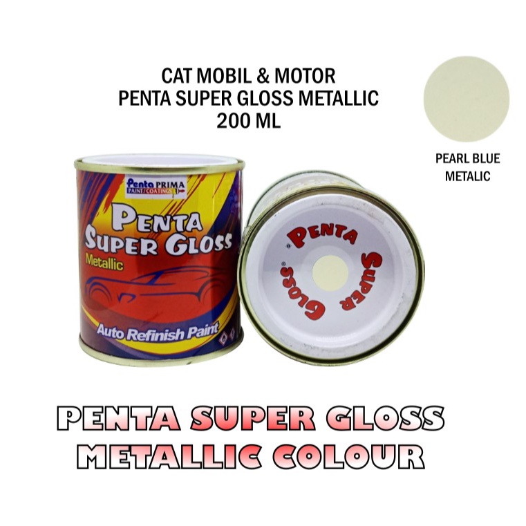 CAT PENTA LEMBAYUNG BIRU 200 gram - cat penta pearl blue - penta biru lembayung met - cat biru lembayung - cat lembayung penta super gloss