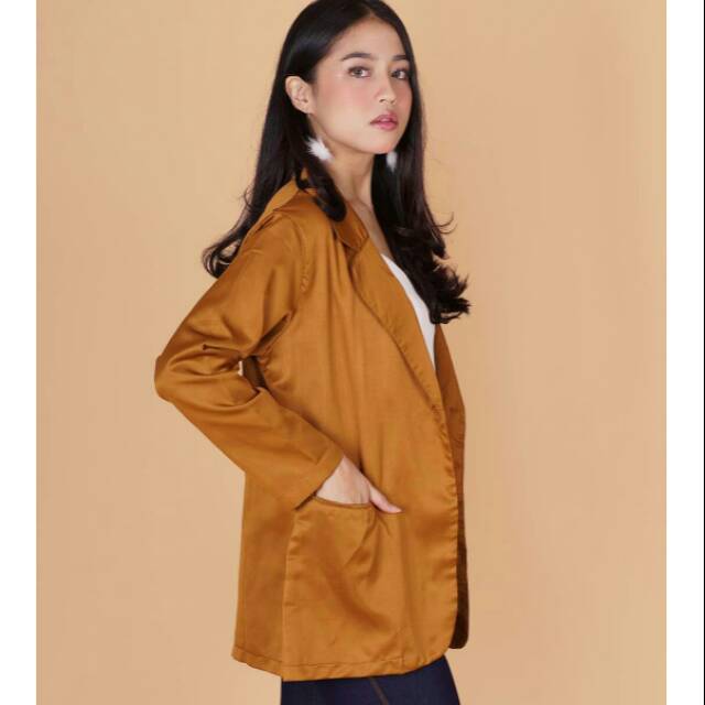 Suede Blazer - Mustard