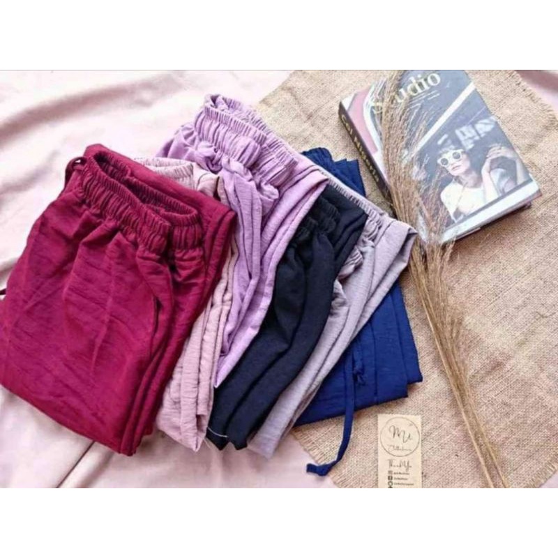 KULOT CRINCLE PENDEK JUMBO 7/8 DEWASA