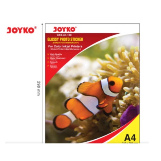

Glossy Photo Sticker Stiker Foto Mengkilap GSS-A4-160 20 Sheets Lembar