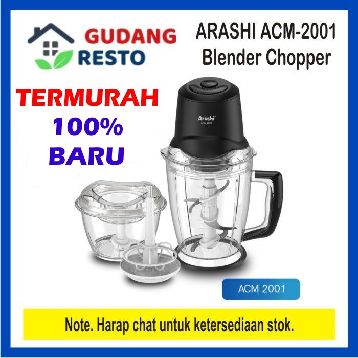 COD  ARASHI ACM 2001 BLENDER FOOD CHOPPER 2 L ACM-2001 PROCESSOR / PENGGILING / PELUMAT DAGING BUMBU ES