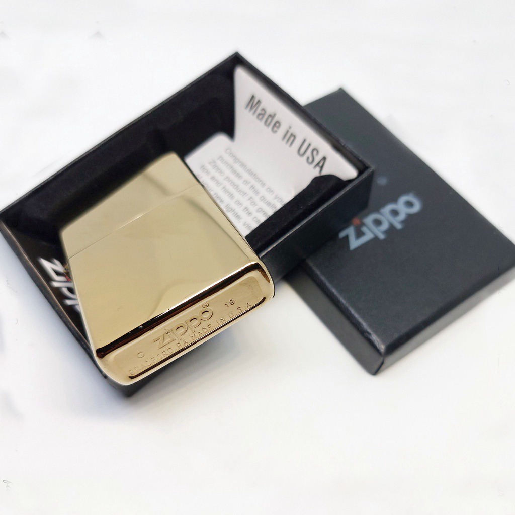 Korek Api Zippo Glossy Gold Polos Grade Ori