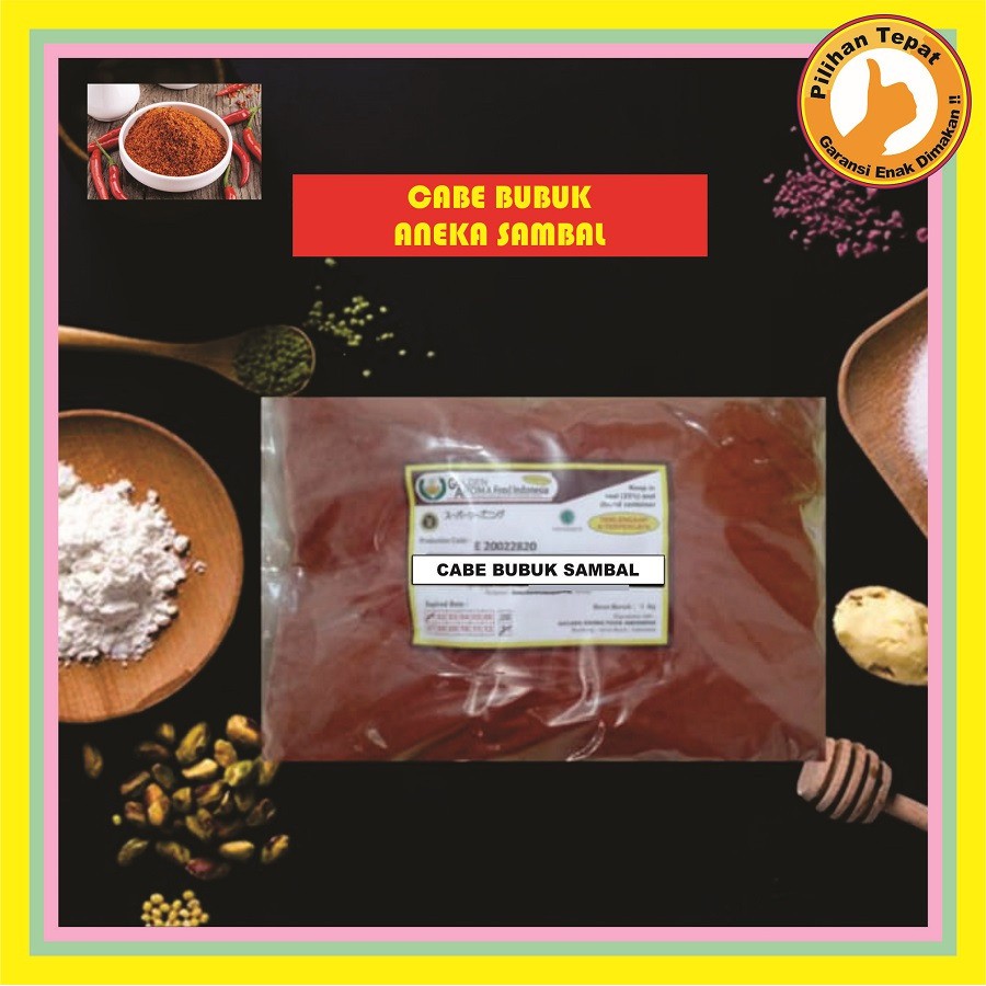 

Cabe Bubuk Aneka Sambal 1 Kg Enak Murah Lezat Gurih Sambal Cabe Bubuk 1 Kg Rasa Pedas Gurih Halal