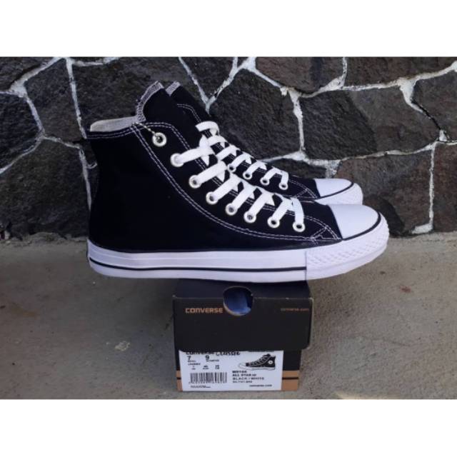 SEPATU SEKOLAH CONVERSE CLASSIC HIGH BLACK WHITE UNISEX CONVERSE ALL STAR CLASSIC HITAM-PUTIH