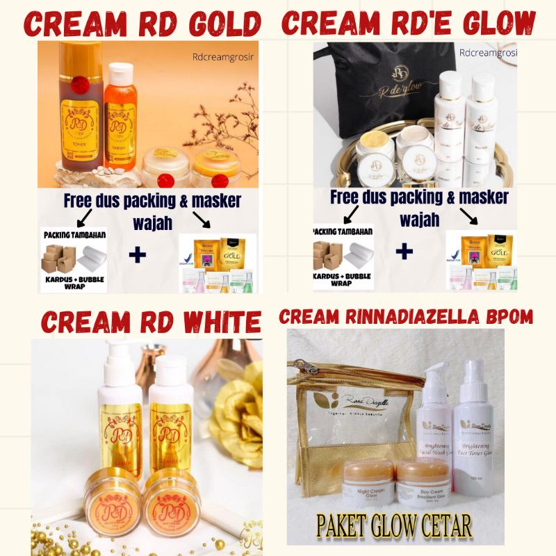 [COD] Cream RD'e Glow Rina diazella / Rd Gold / Rd kemasan lama/Rde Glow/RD KEMASAN BARU/CREAM RD WHITE/ CREAM R123D / CREAM RINNADIAZELLA BPOM