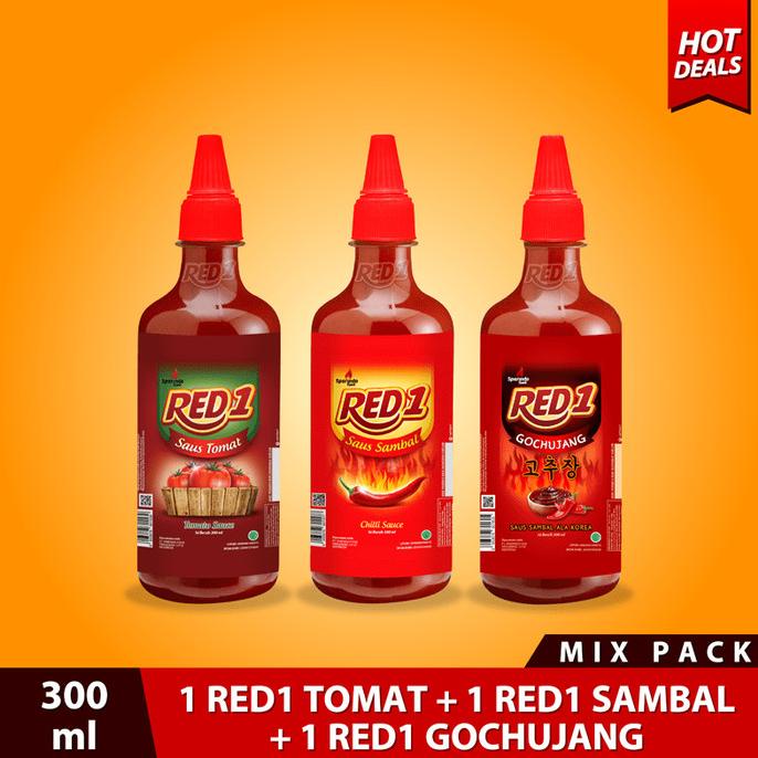 

RED1 MIX PACK (300 ml Sambal 1, Gochujang 1, Tomat 1)