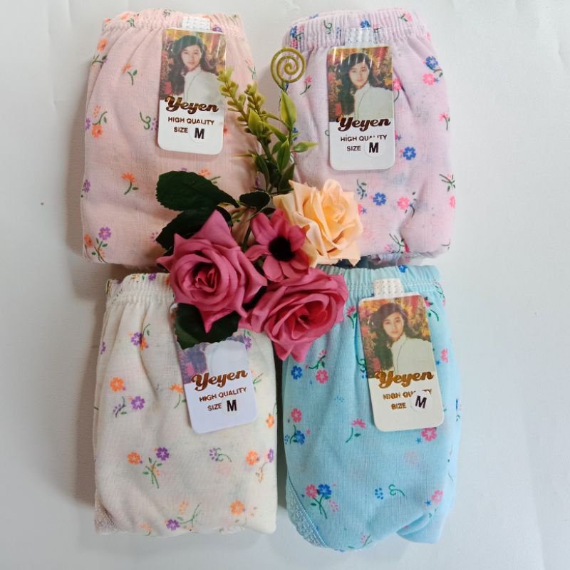 Lusinan 12 Pcs Celana Dalam Wanita Putri Yuliana Motif Bunga Murah