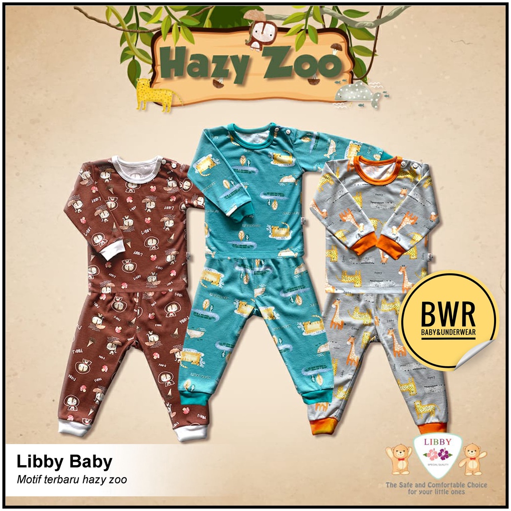 Setelan Libby PANJANG HAZY ZOO / Pakaian Anak Unisex Terbaru Rainbow Fantasia Motif Lucu Lengan Panjang | Bwr