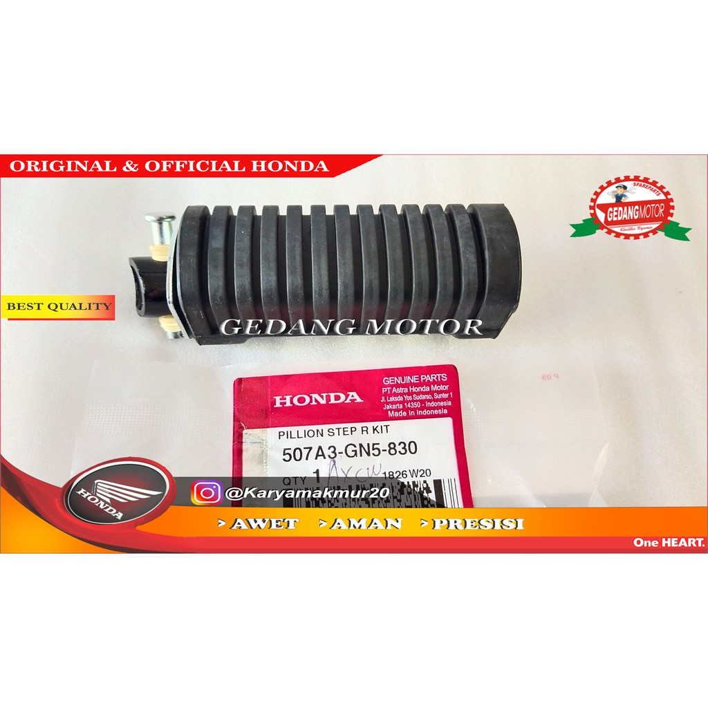 KARET FOOTSTEP BELAKANG GRAND SUPRA SUPRA FIT X 125 KANAN ORIGINAL AHM