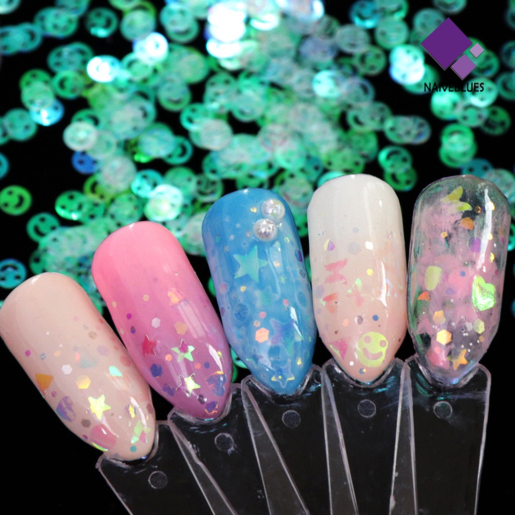 Naiveblue &gt; Sequin Glitter Butterfly / Bintang / Hati Untuk Dekorasi Nail Art / Manicure DIY