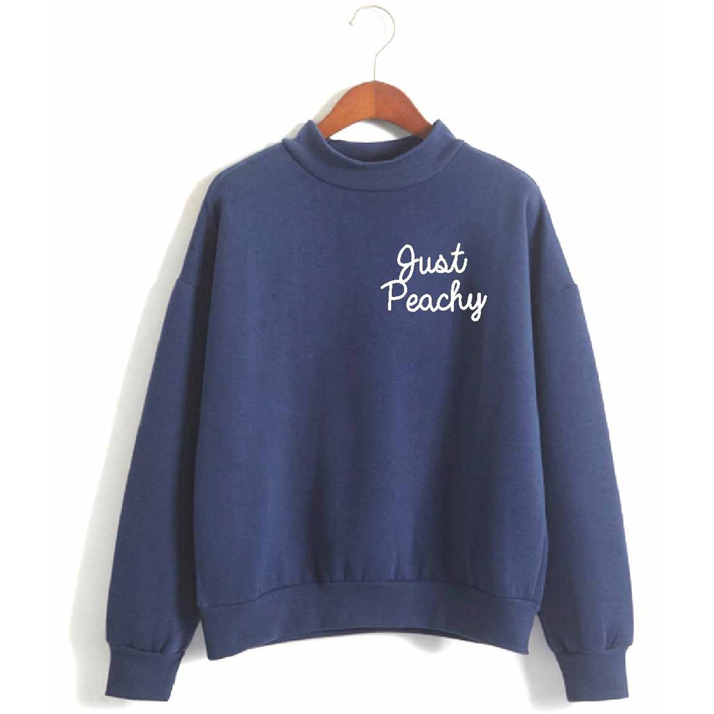 FenishaStore Sweater Basic Pullover Wanita  JUST PEACHY Bisa Baya Ditempat COD