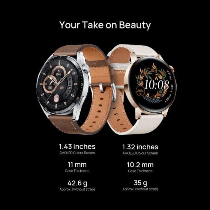 Huawei Watch GT 3 46MM Smartwatch All-Day SpO2 Monitoring 100+ Workout Modes Personal AI Running Coach Garansi Resmi