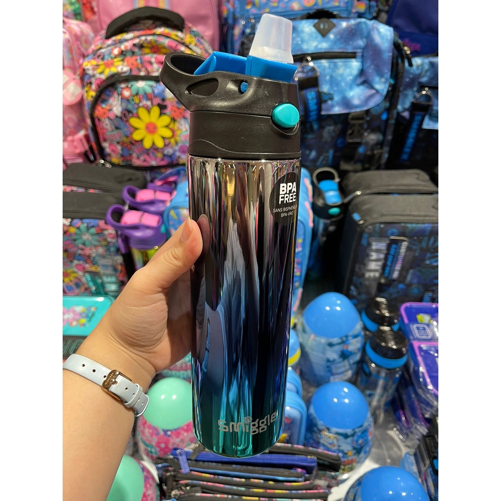 SMIGGLE STAINLESS BOTTLE METALIC BLUE - TERMOS SMIGGLE