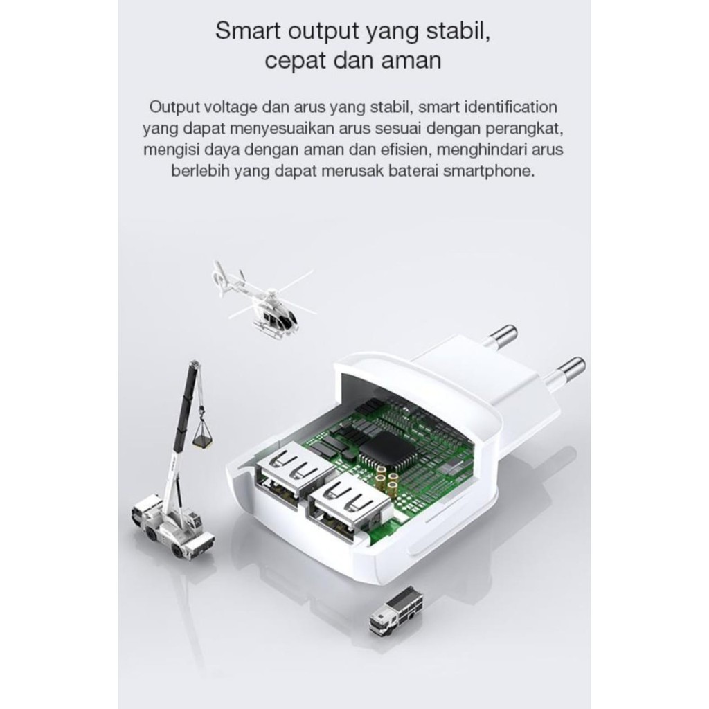 Head Charger Robot RT-K6 2.4A 2 USB Fast Charging Batok Casan ROBOT RT-K6 Multiple Smart Protection