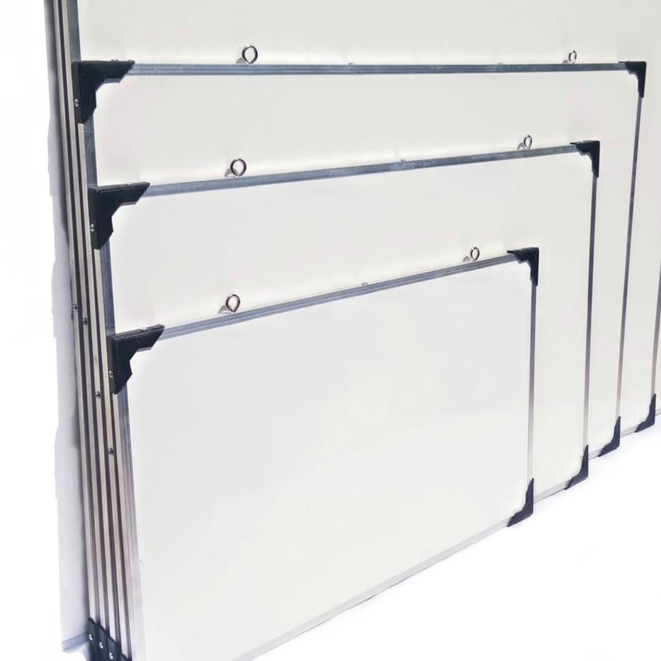 

Terjangkau - Papan Tulis Ukuran 60X80/Papan White Board/Papan Tulis/ dua sisi spidol dan kapur
