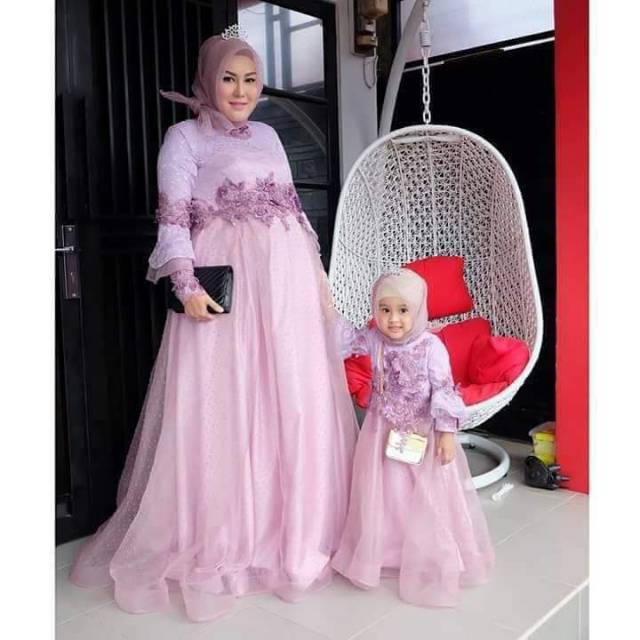 Dress Pesta Muslim Ibu Dan Anak Pre Order Shopee Indonesia