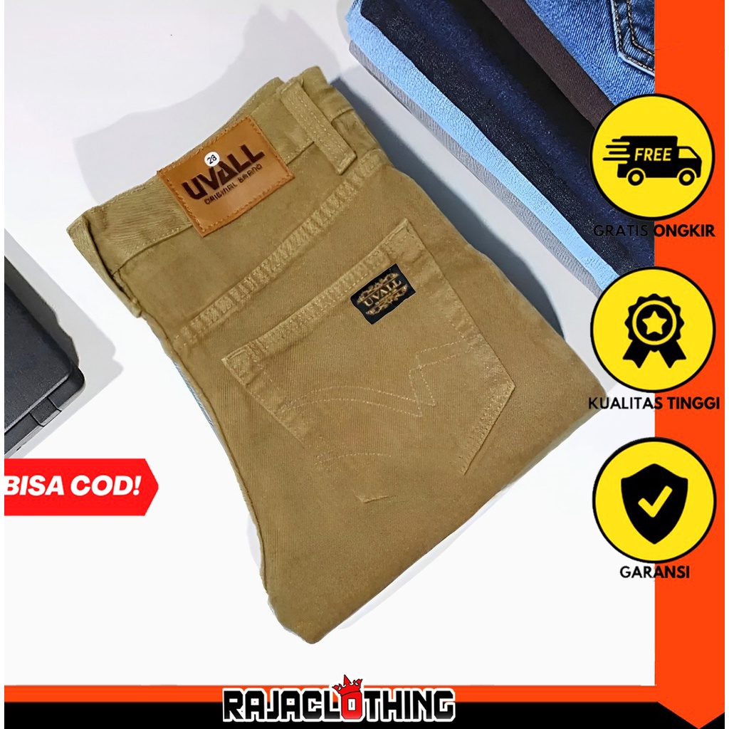 RCL - Celana Jeans Uvall Cream Standar Reguler Cowok Celana Jeans Reguler Original