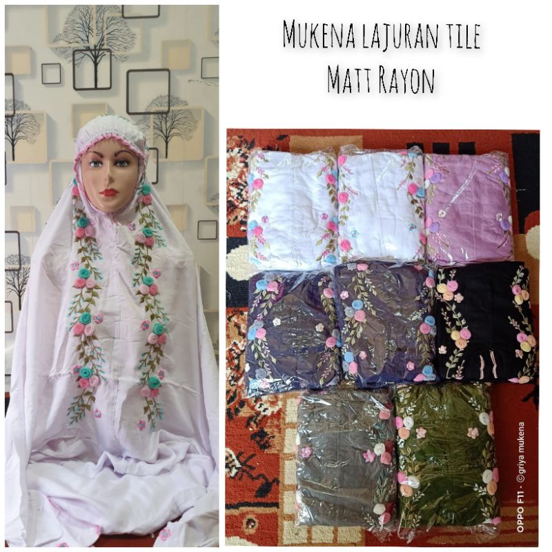 Mukena rayon bordir tile