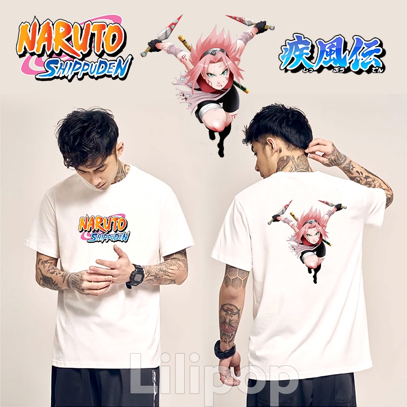 Lilipop Kaos Pria Naruto Boruto Sasuke Baju Distro Basic Tshirt Kasual