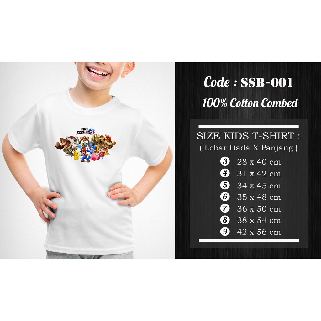 [FREE NAMA!!] Kaos Anak &amp; Family Super Smash Bros 100% COTTON PREMIUM