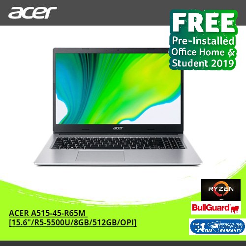 ACER ASPIRE 5 A515-45-R65M [15.6"/R5-5500U/8GB/512GB/OPI] SILVER (NX.A7YSN.002)