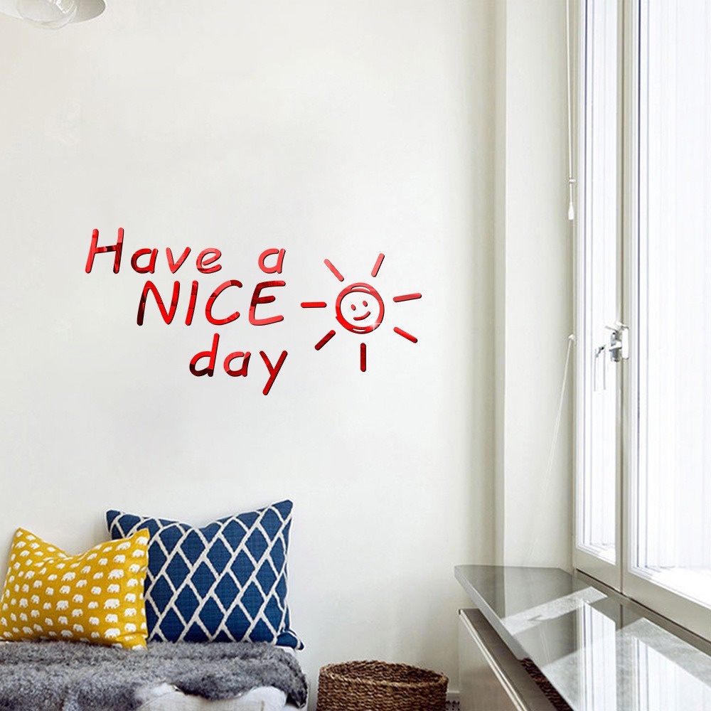 Swopply - STC001 Stiker Motivasi Wallpaper Tembok Kaca Dinding Quote Have A Nice Day Wall Sticker