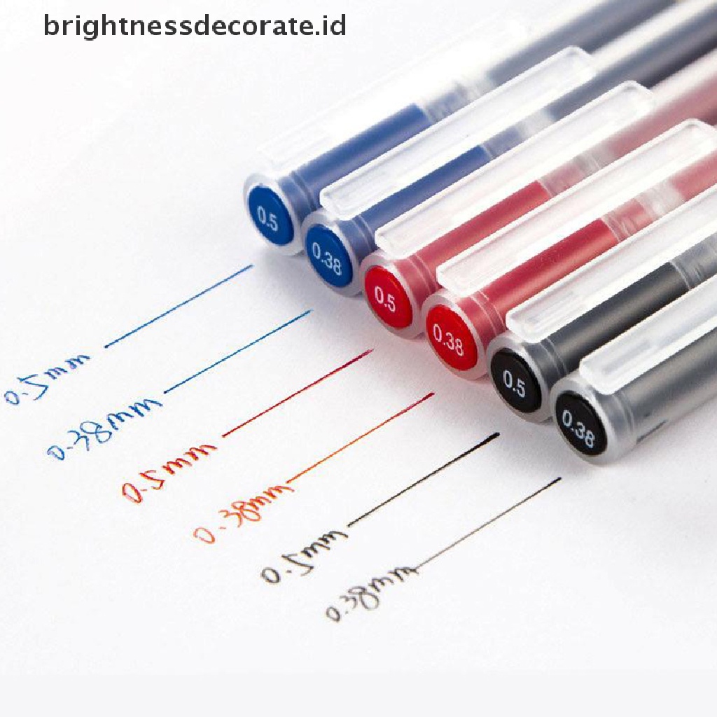 Muji Moma 5pcs Pulpen Gel Tinta Biru / Hitam 0.38mm / 0.5mm Tidak Beracun