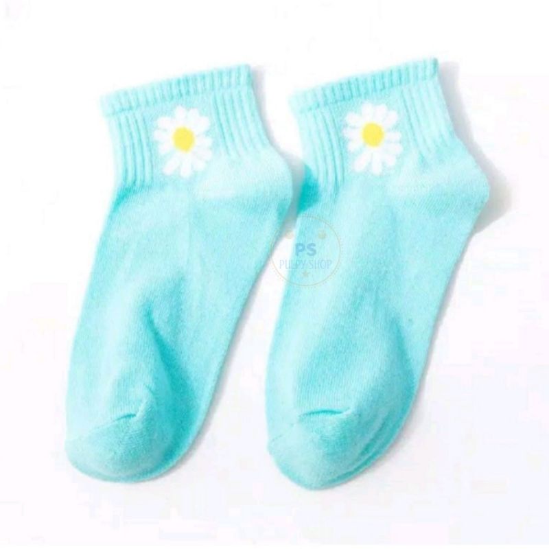 KAOS KAKI FASHION ANKLE SOCK MOTIF BUNGA DAISY FLOWER SEMATA KAKI HIDDEN ANKLE SOCK BERUANG BEAR PS-FLOWER - TOSCA
