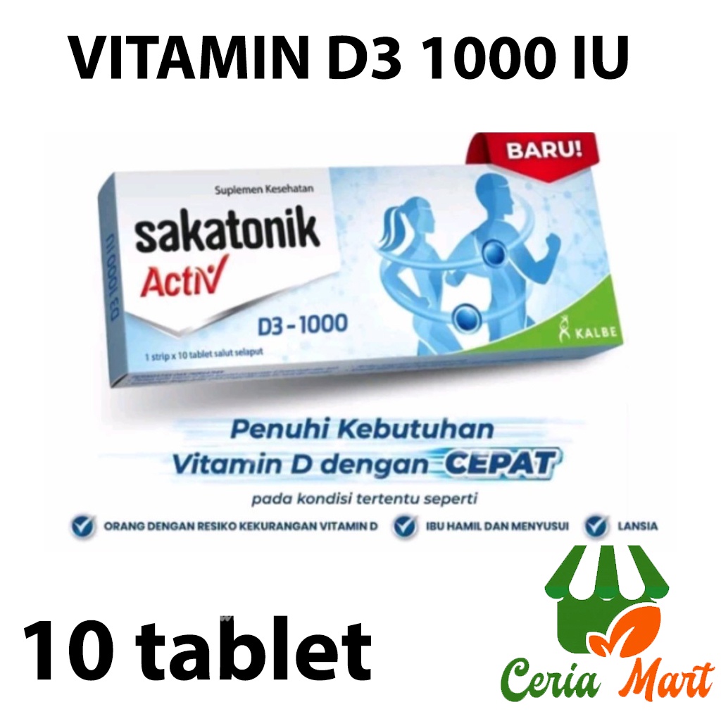 Sakatonik D3 Vitamin D 1000 IU Suplemen Imun Kesehatan Daya Tahan Tubuh