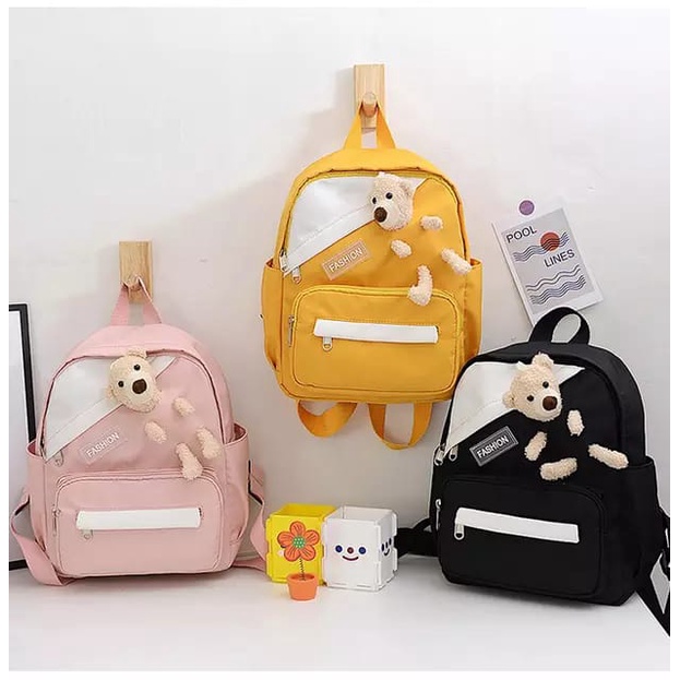 TAS RANSEL SEKOLAH ANAK LAKI DAN PEREMPUAN / RANSEL BACKPACK CEWEK COWOK TAS FASHION MODEL BONEKA TEDDY BEAR S-80016