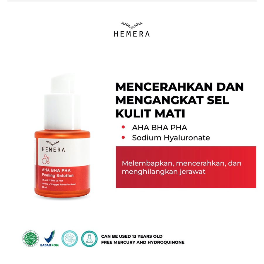 Terlaris Serum Hemera AHA BHA PHA Peeling Solution Serum AHA BHA PHA