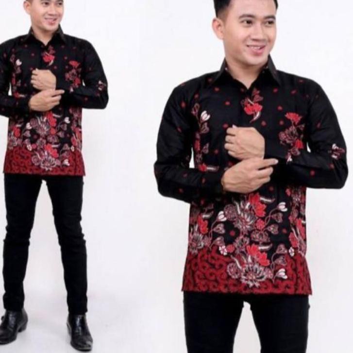 Bgs>!984   Kemeja Batik Pekalongan Fashion Motif Sakura Ready Size