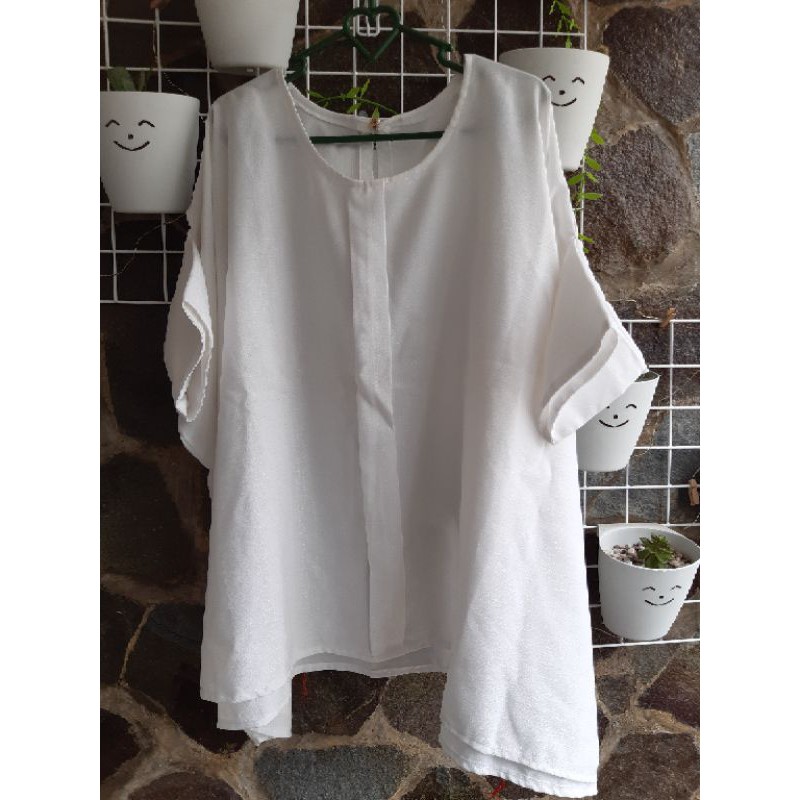 preloved blouse putih batwing big size