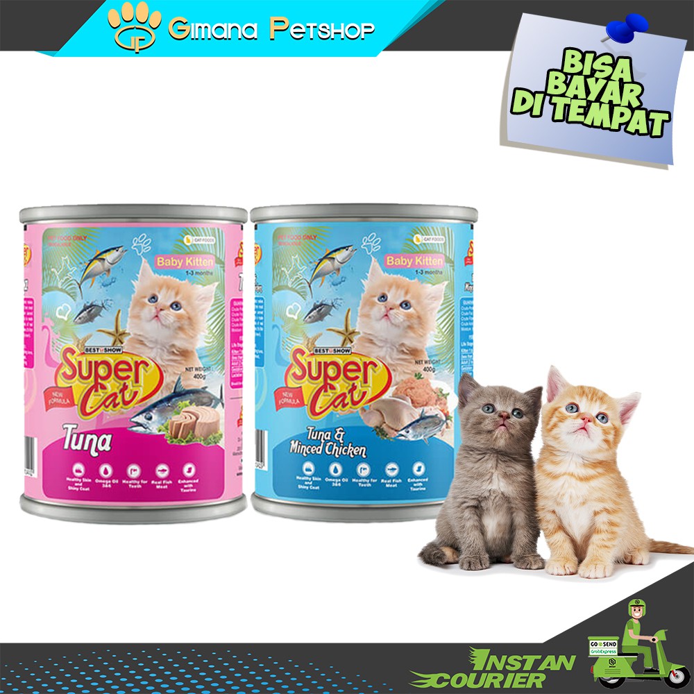 SUPER CAT BABY KITTEN 1-3 BULAN 400 gr Makanan Basah Bayi Kucing