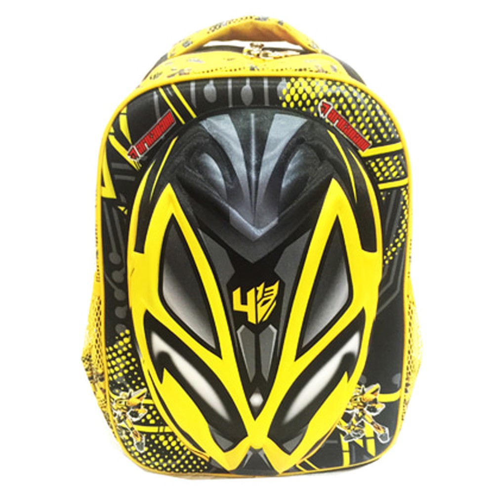 RAINCOVER ANTI HUJAN Tas Ransel Sekolah SD Transformer Bumblebee 3D Timbul Hard Cover - Yellow