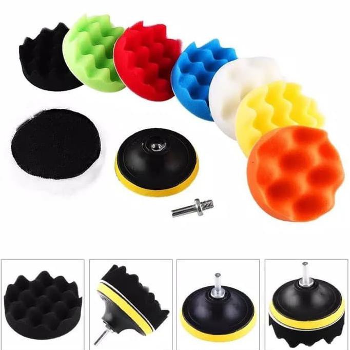 10 Pcs 3 inch BUSA SPON POLES MOBIL MOTOR 3" SPONGE WAXING PAD M10 sincer02 Kualitas Baik
